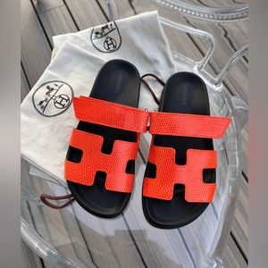 ‼️SOLD‼️ Authentic HERMES Chypre Lizard sandal orange